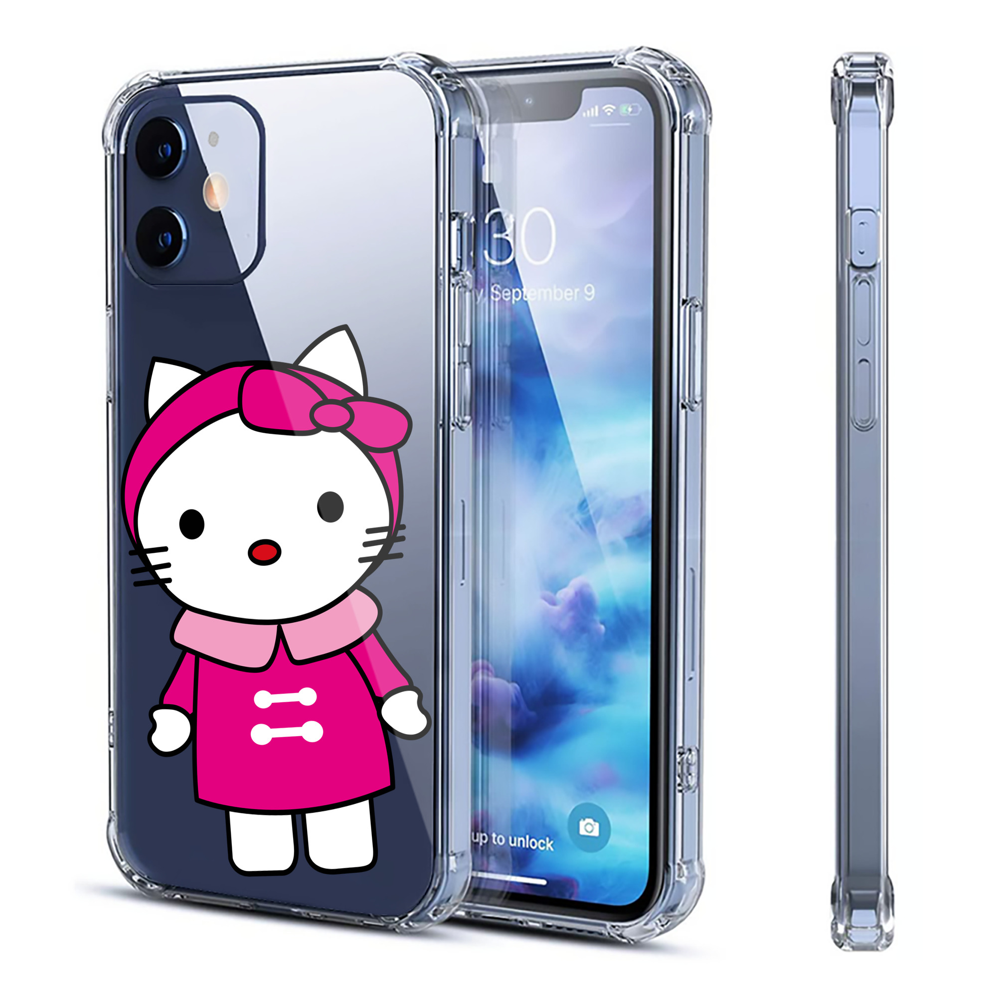 （画像用） Hello Kitty ハローキティ 【iPhone 12シリーズ対応】透明スマホケース（クリアソフトケース）